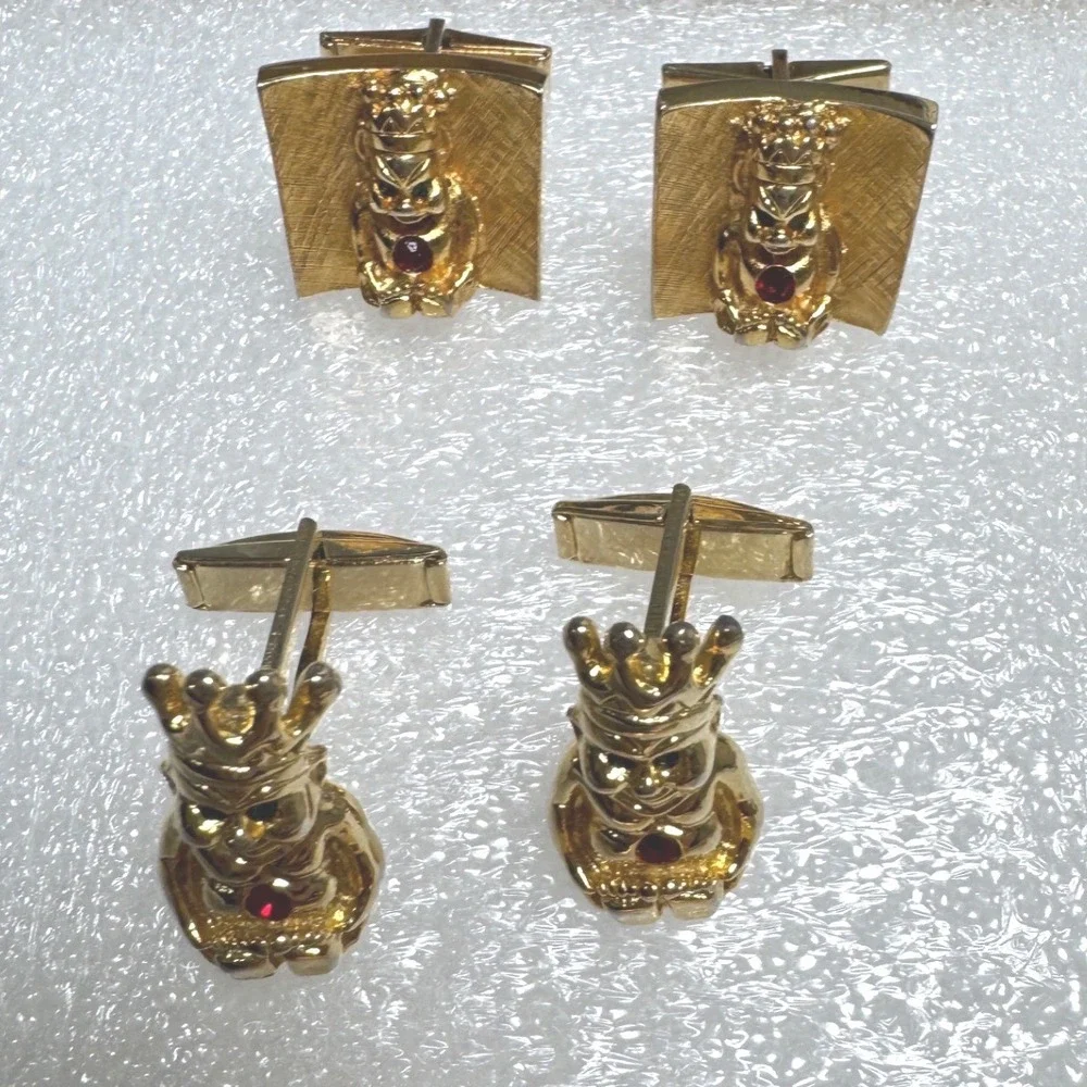 Royal Order of Jesters Billiken ROJ Court 125 Cufflinks Tie Clip Pin Lot Vintage